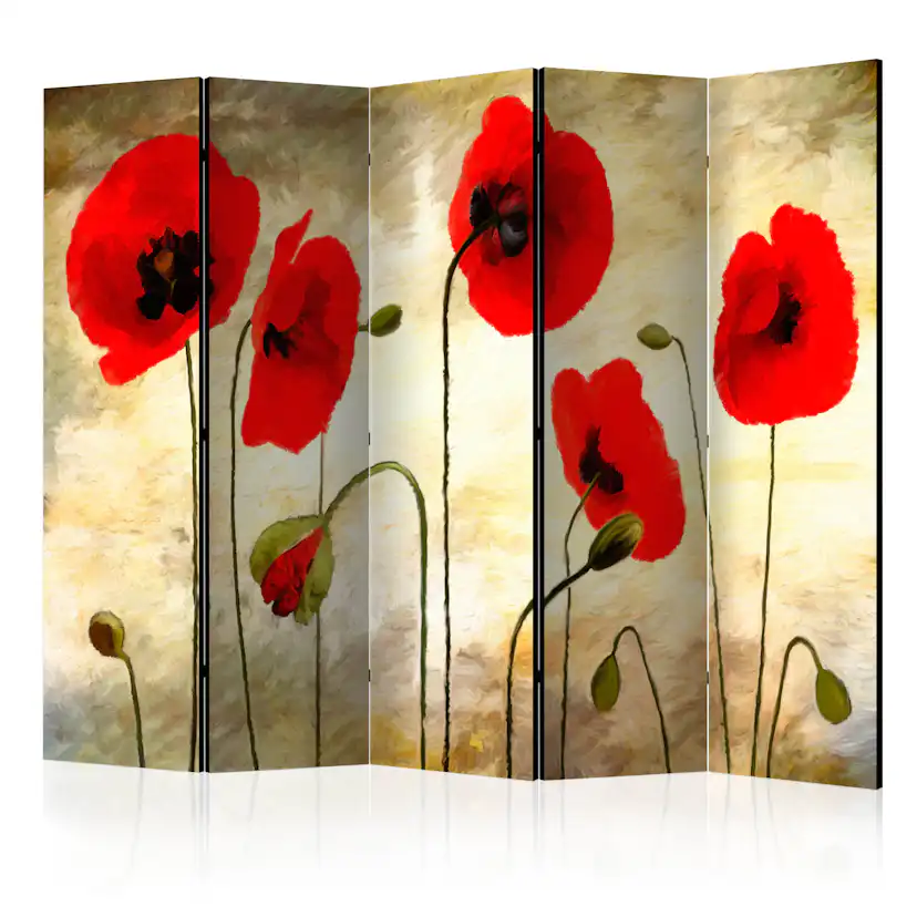 Rumsavdelare Skärmvägg Arkiio Golden Field of Poppies II 225x172 cm