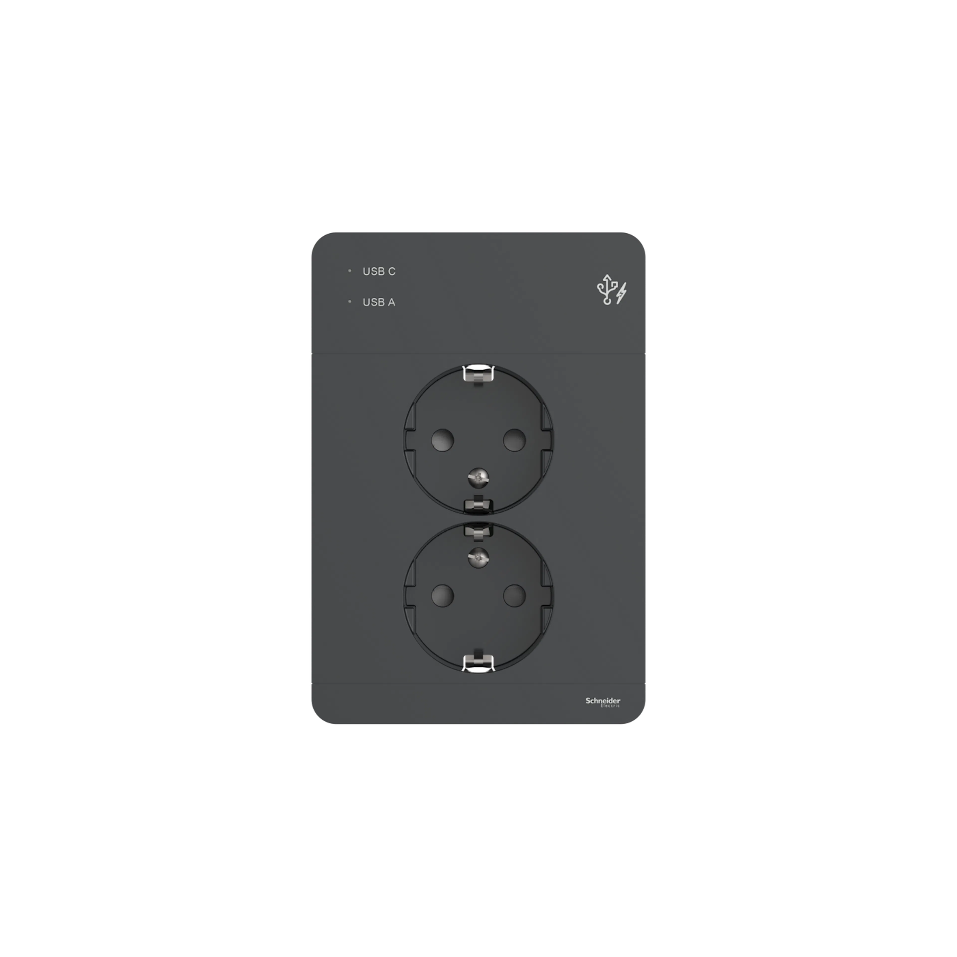 Vägguttag Schneider Electric Exxact Primo Infälld 2-vägs 2x USB A+C Jordat
