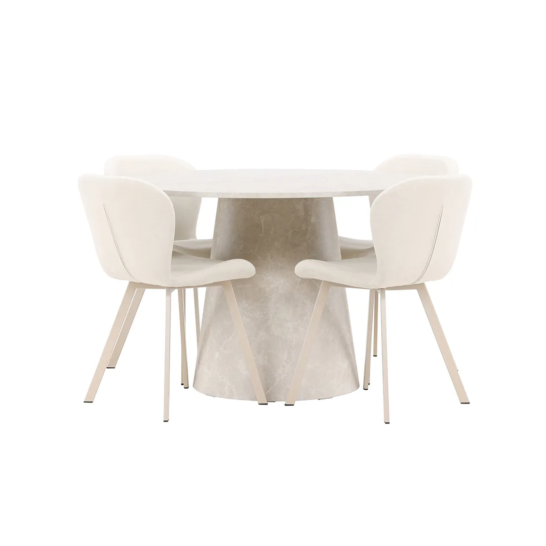 Matgrupp Venture Home Lanzo Ø120 cm med 4st Lilja Matstolar