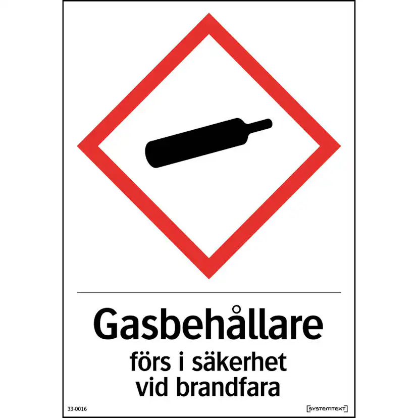 SKYLT GAS BRANDFAR 105X148 PLAST 105x148 mm Plast
