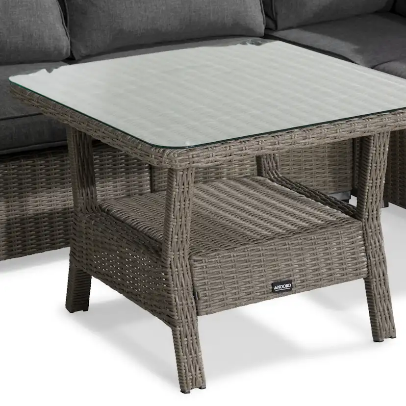 Loungegrupp Comfort Garden Marcus 6-sits Hörn med Fåtölj och Bord med Hylla Utomhus