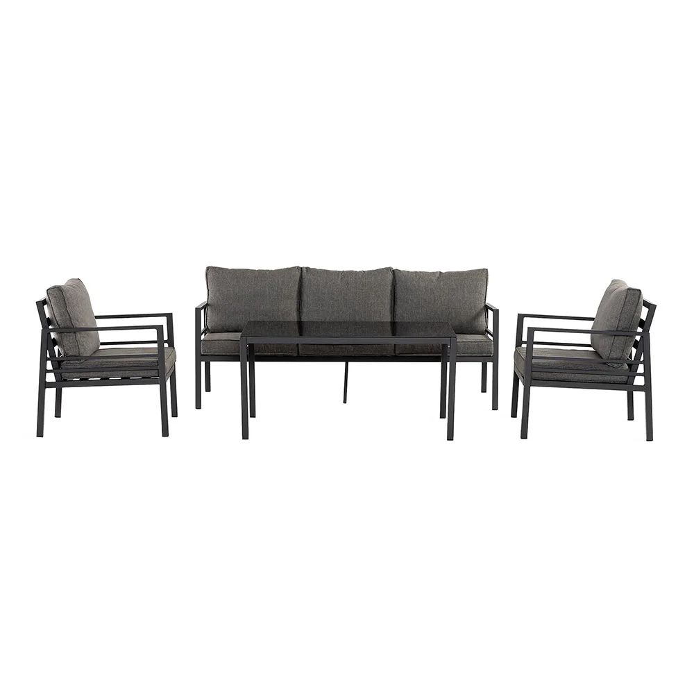 Loungegrupp Comfort Garden Ariany Utemöbler i Svart Aluminium