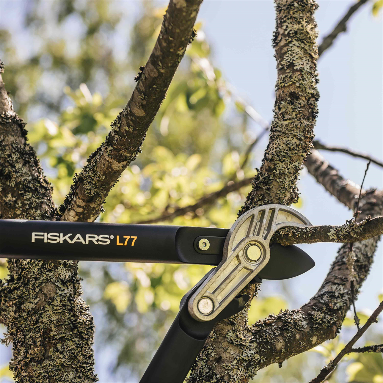 Grensax Fiskars Powergear II L77 med Utväxling & Mothåll