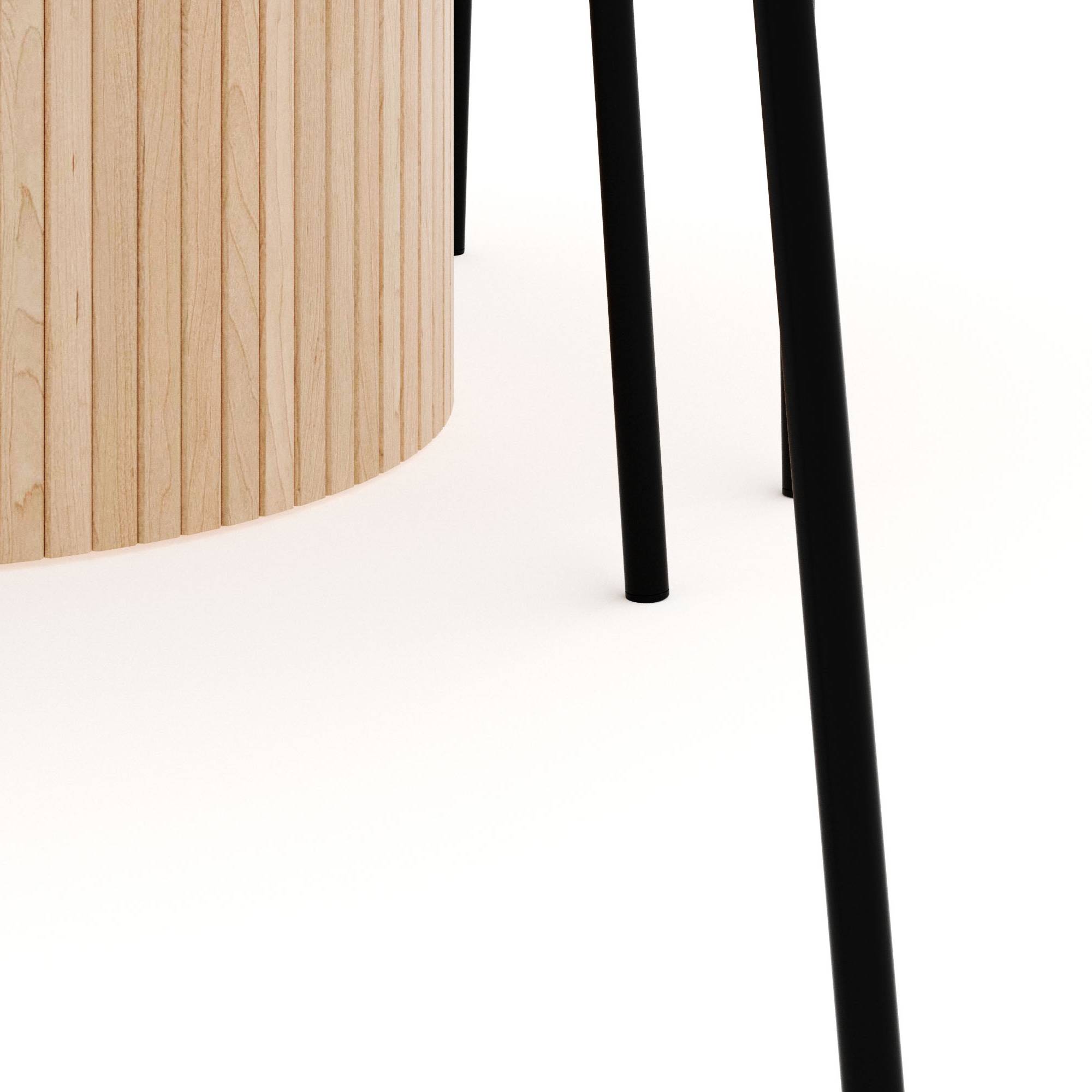 Matgrupp Bark Kopparbo Runt Matbord 130-180 cm Förlängningsbartt med 4Gemmiano Matstol