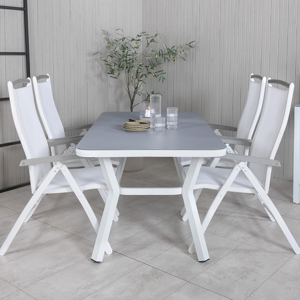 Matgrupp Venture Home Vyn med 4 Arz Matstolar Vit