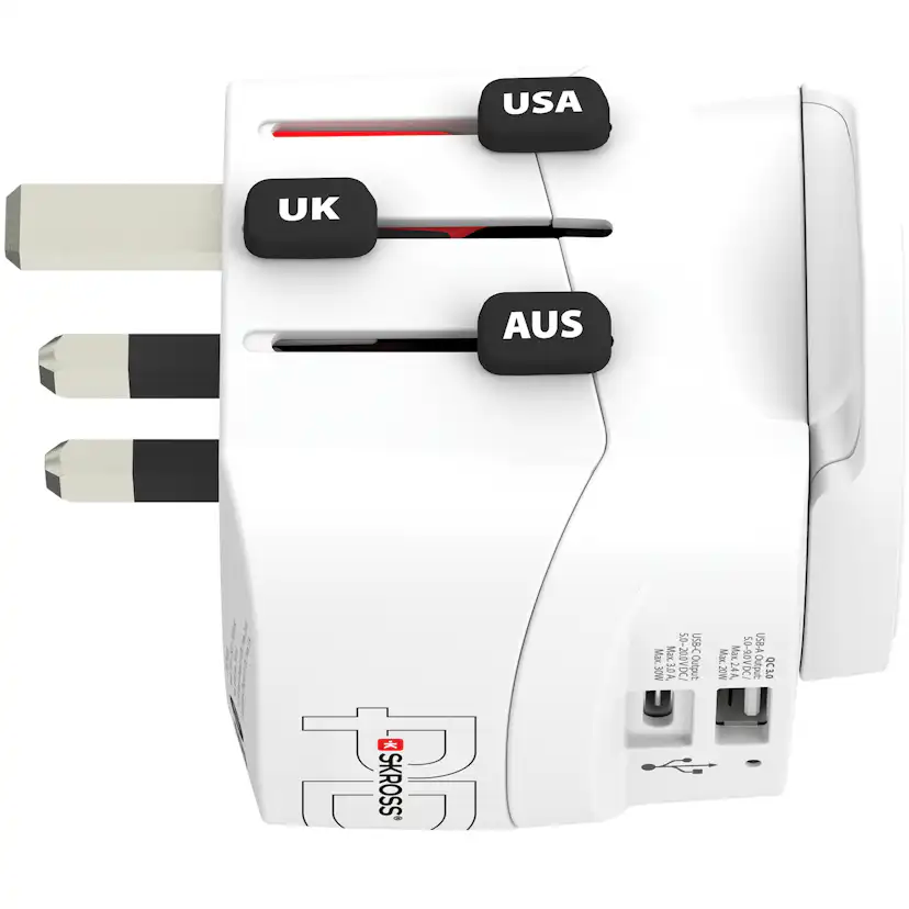 Reseadapter Skross PRO Light USB AC30PD World PD 30W Jordad