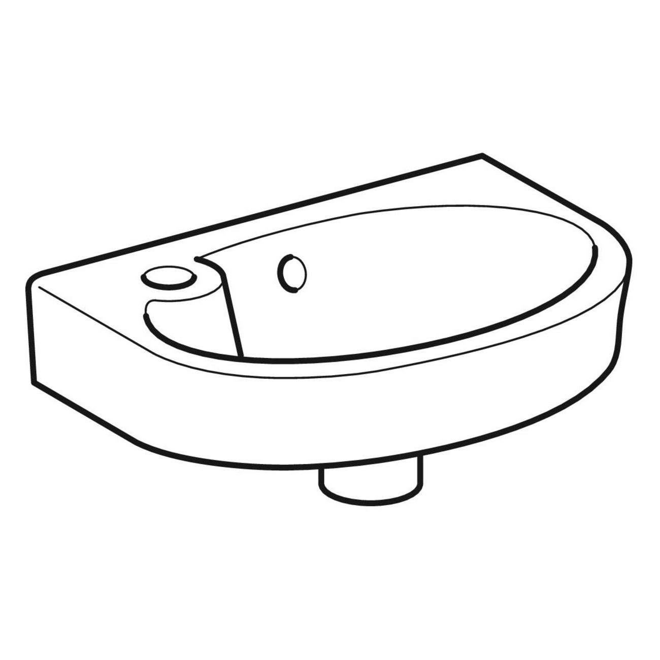 Tvättställ Ifö Vinta Asymmetriskt Rund 400 mm