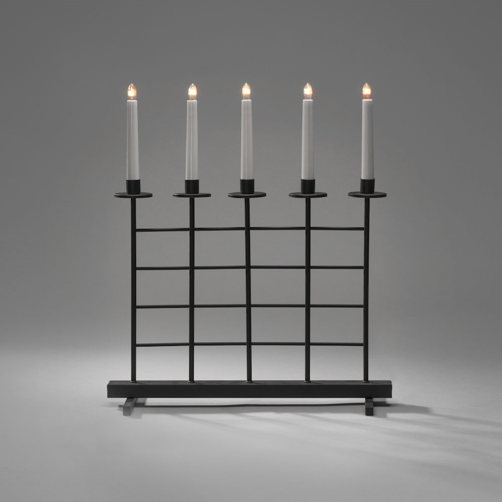 Adventsljusstake Gnosjö Konstsmide 5 Ljus Metall Svart