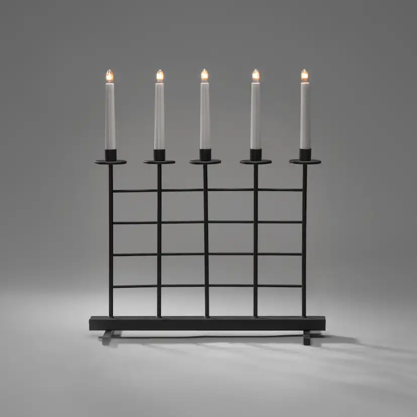 Adventsljusstake Gnosjö Konstsmide 5 Ljus Metall Svart