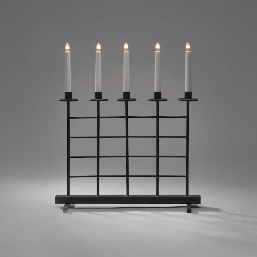 Adventsljusstake Gnosjö Konstsmide 5 Ljus Metall Svart