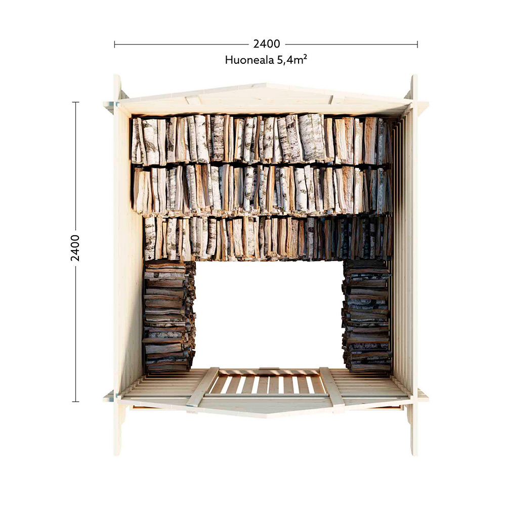 Vedbod Luoman Lillevilla Halti 5,8 m² Vedförvarings/Förrådsbyggsats i Lösvirke
