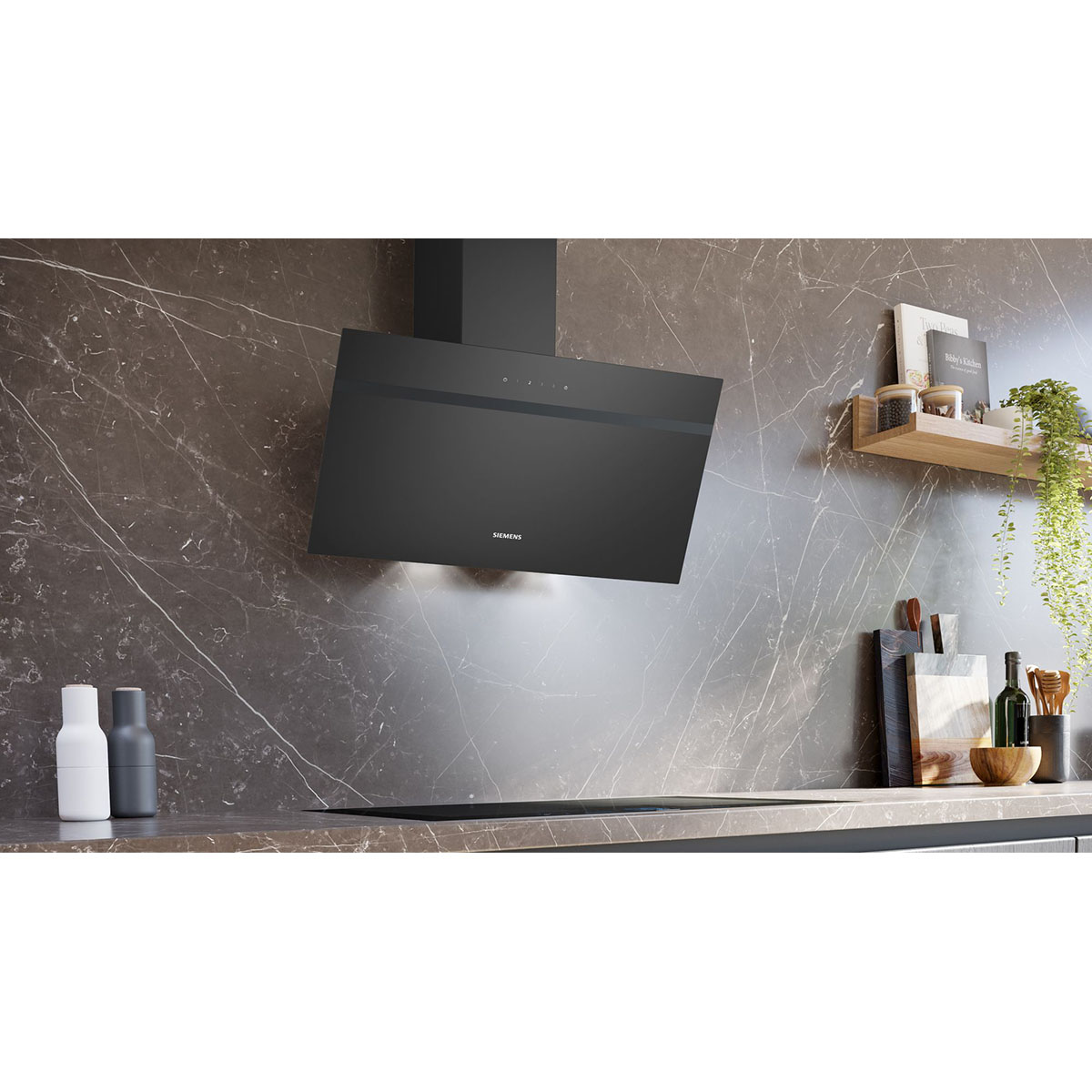 Vägghängd Köksfläkt Siemens iQ100 LC85KDK60 Svart