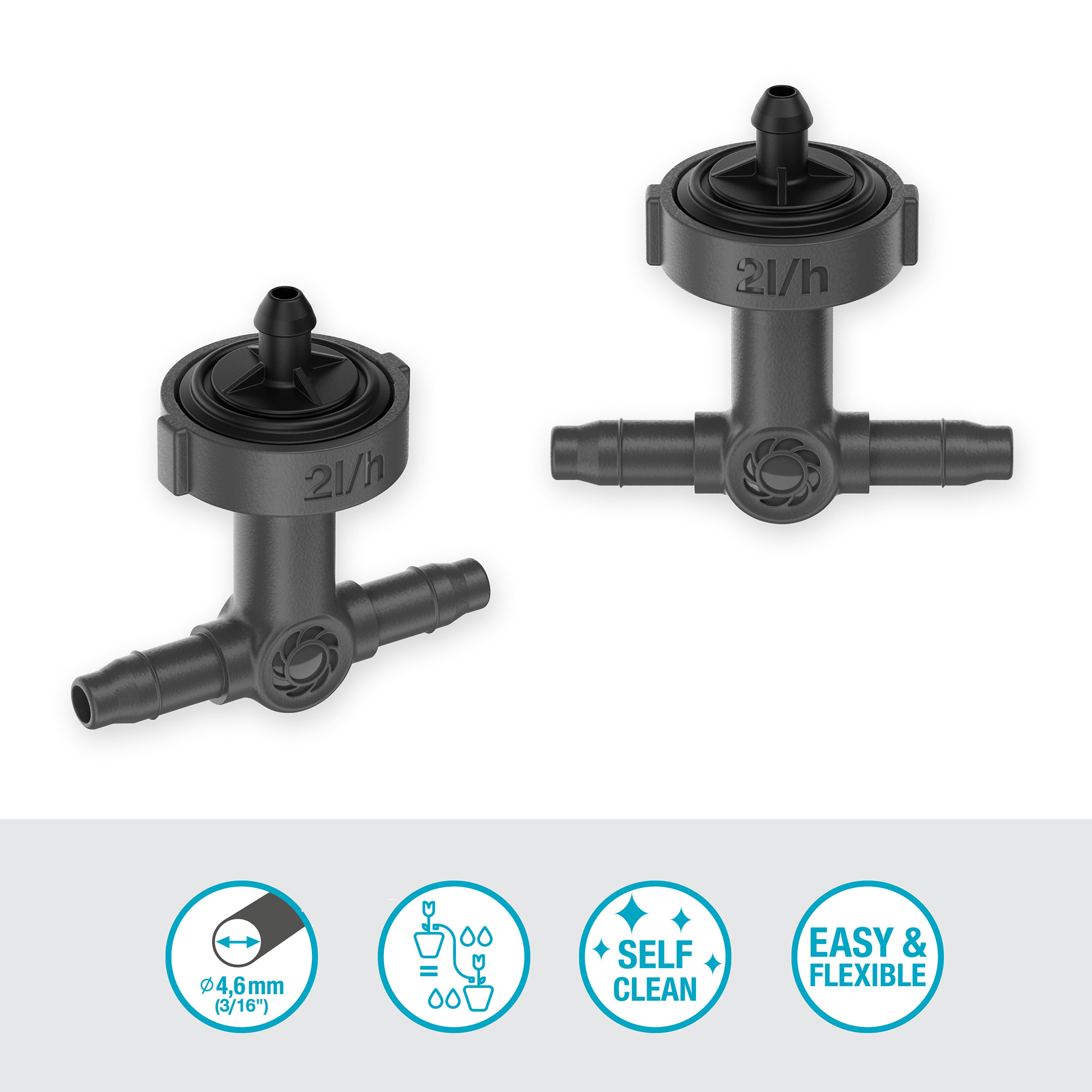 Droppspridare Gardena Micro-Drip Inline 2 l/h Tryckreglerande
