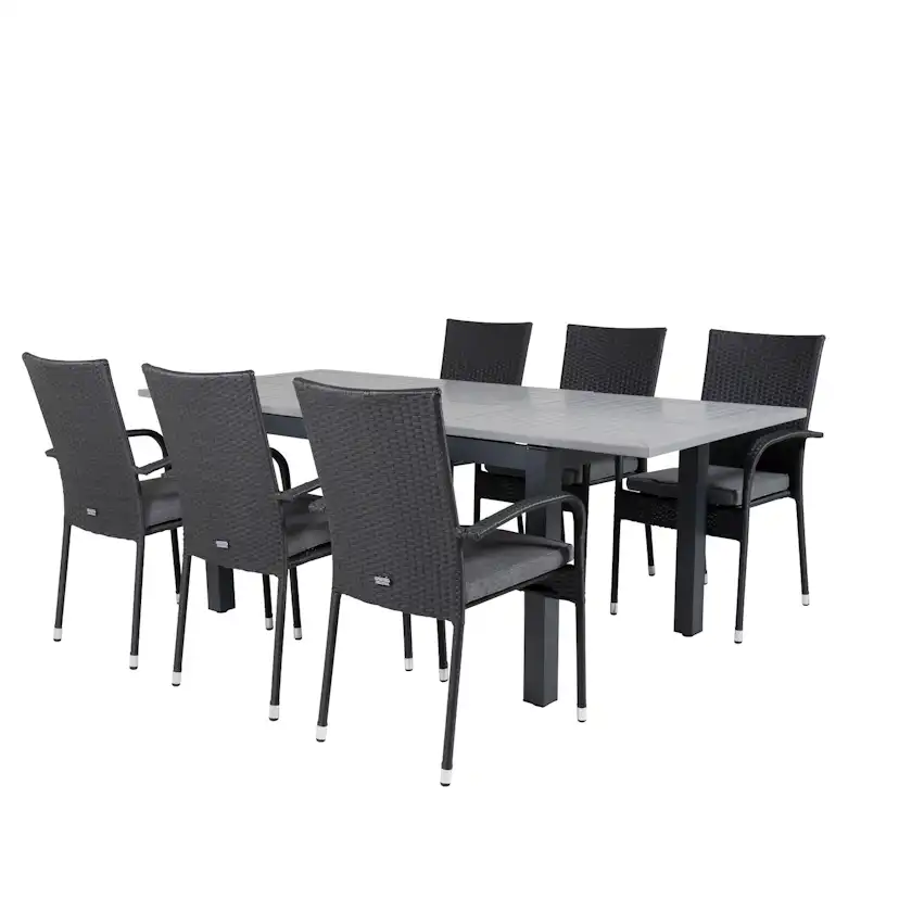 Matgrupp Venture Home Aleyna 160/240 med 6 Asta Stolar