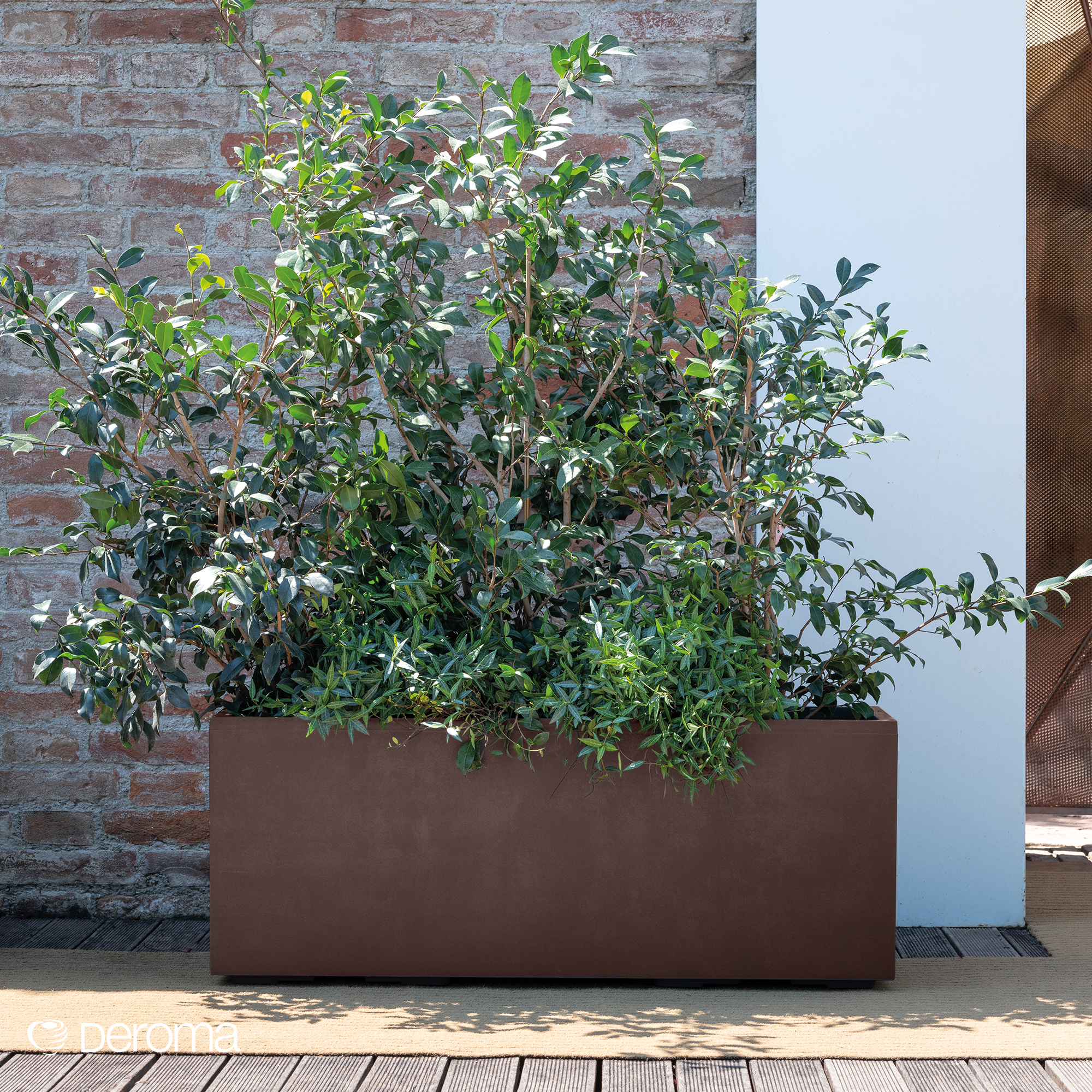 Kruka Deroma Millennium Brownstone Rektangulär Med Hjul 99 x 38 x 39 cm
