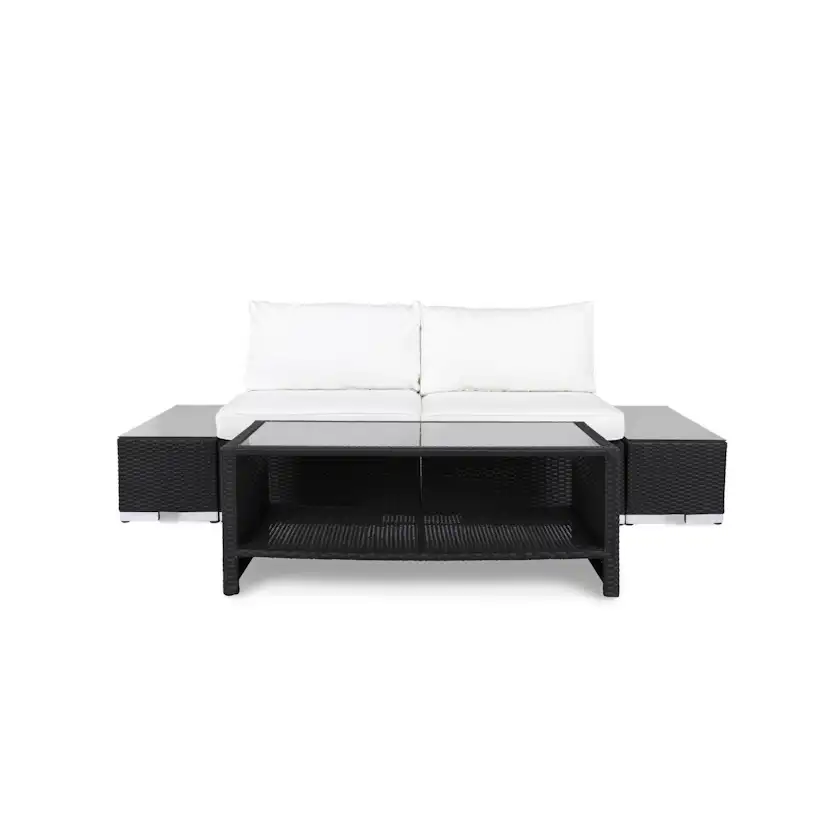 Loungegrupp Comfort Garden Bahamas 2-sits med Avslut och Bord med Hylla Utomhus
