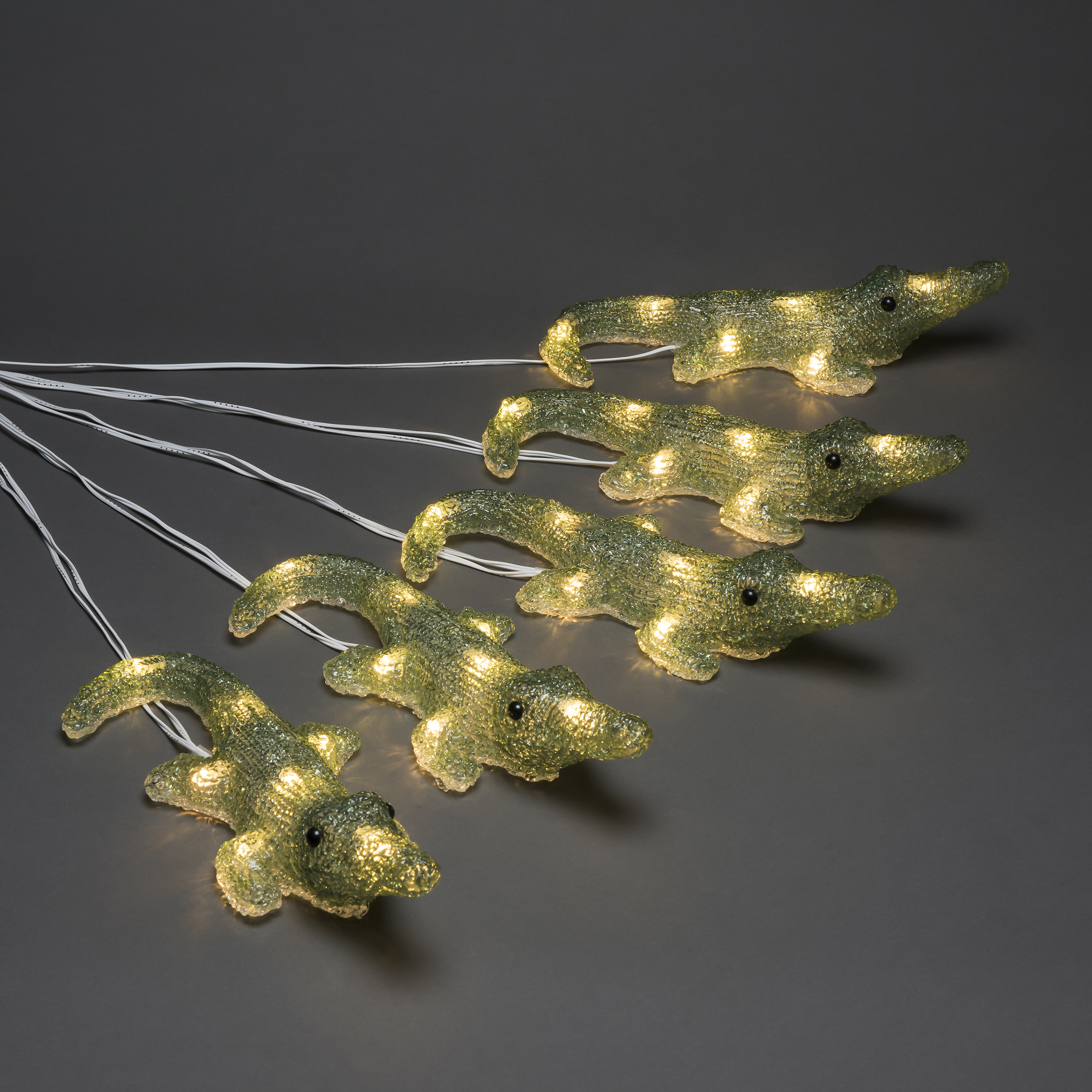 Dekorationsbelysning Gnosjö Konstsmide Krokodiler LED 5 st