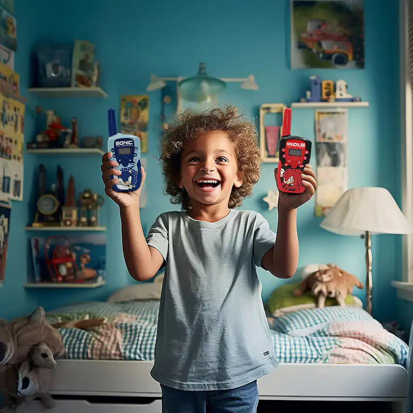 Digital Walkie Talkie SONIC Barnradio med LCD och Ficklampa upp till 1000m