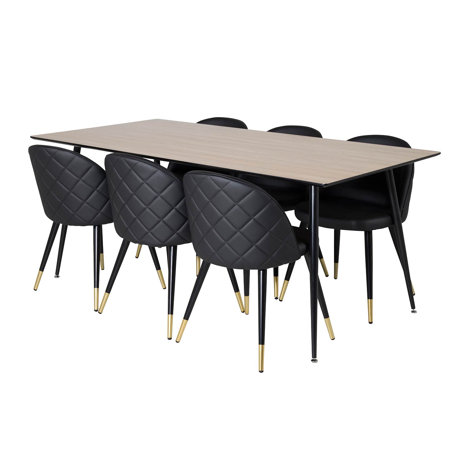 Matgrupp Venture Home Silvia med 6 Valentina Stolar Konstläder