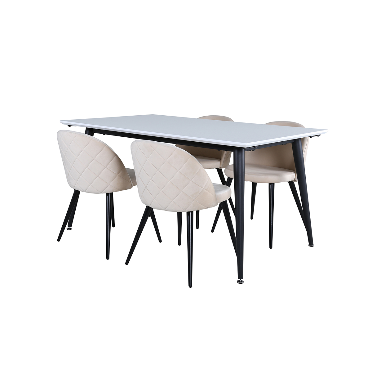 Matgrupp Venture Home Jolie med 4 Valentina Stitcthes Stolar Sammet