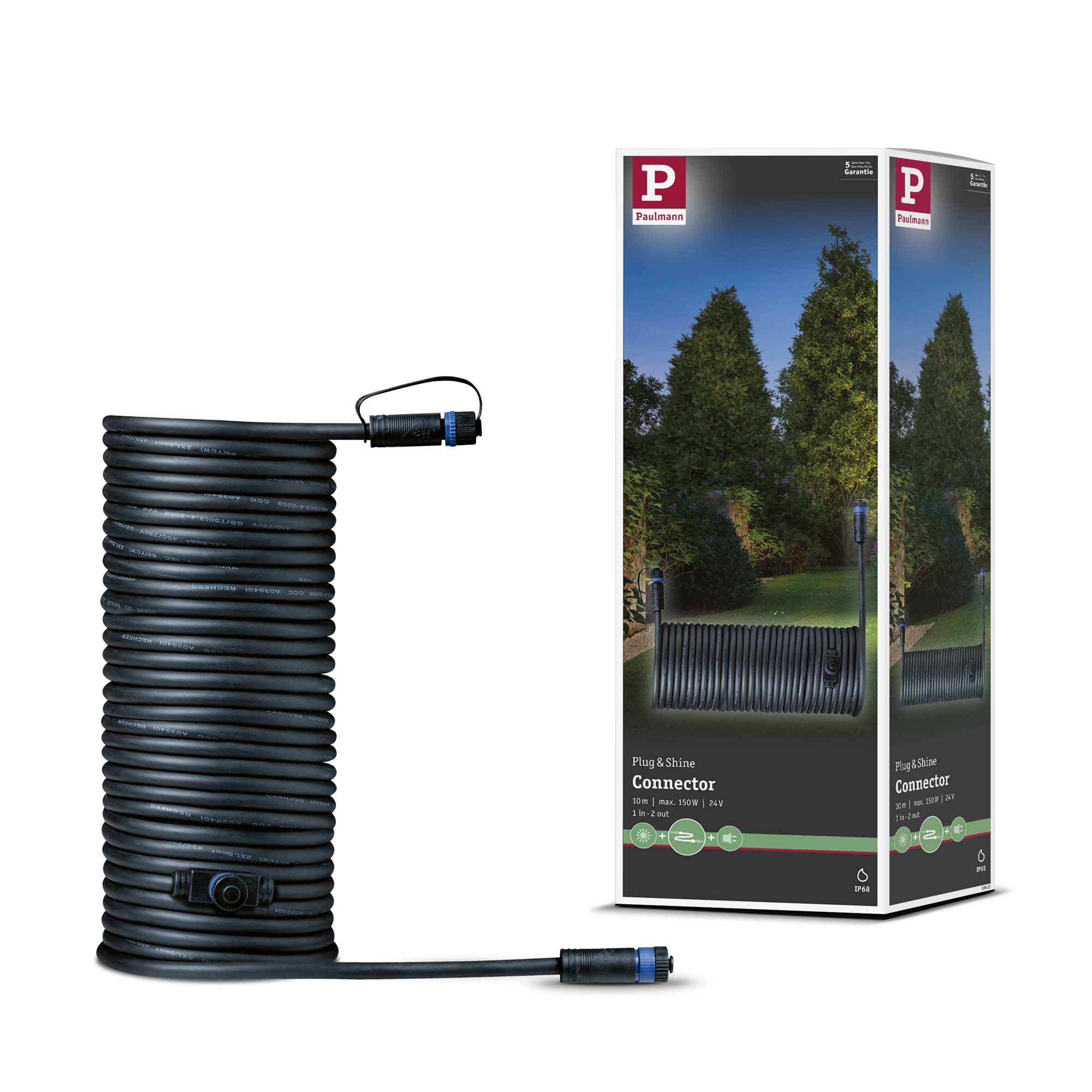 Anslutningskabel Paulmann Plug & Shine IP68 max. 150W 1in-5ut