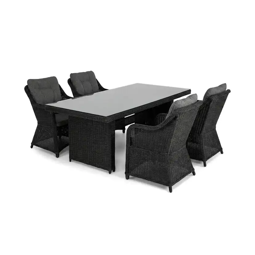 Trädgårdsgrupp deNoord Marcus utomhus matgrupp 160x90 cm med 4 Marcus Trädgårdsfåtölj