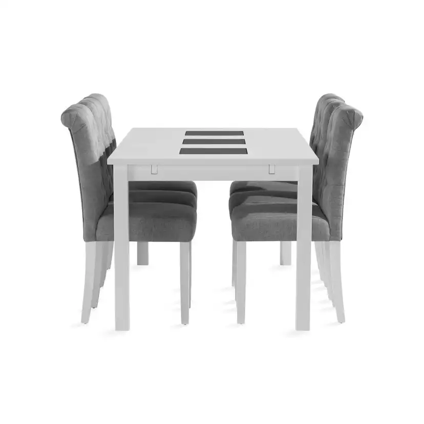 Matgrupp Basic Home Jasmin Rektangulärt Matbord 180-270 cm Förlängningsbart med 6 Stormon Matstol