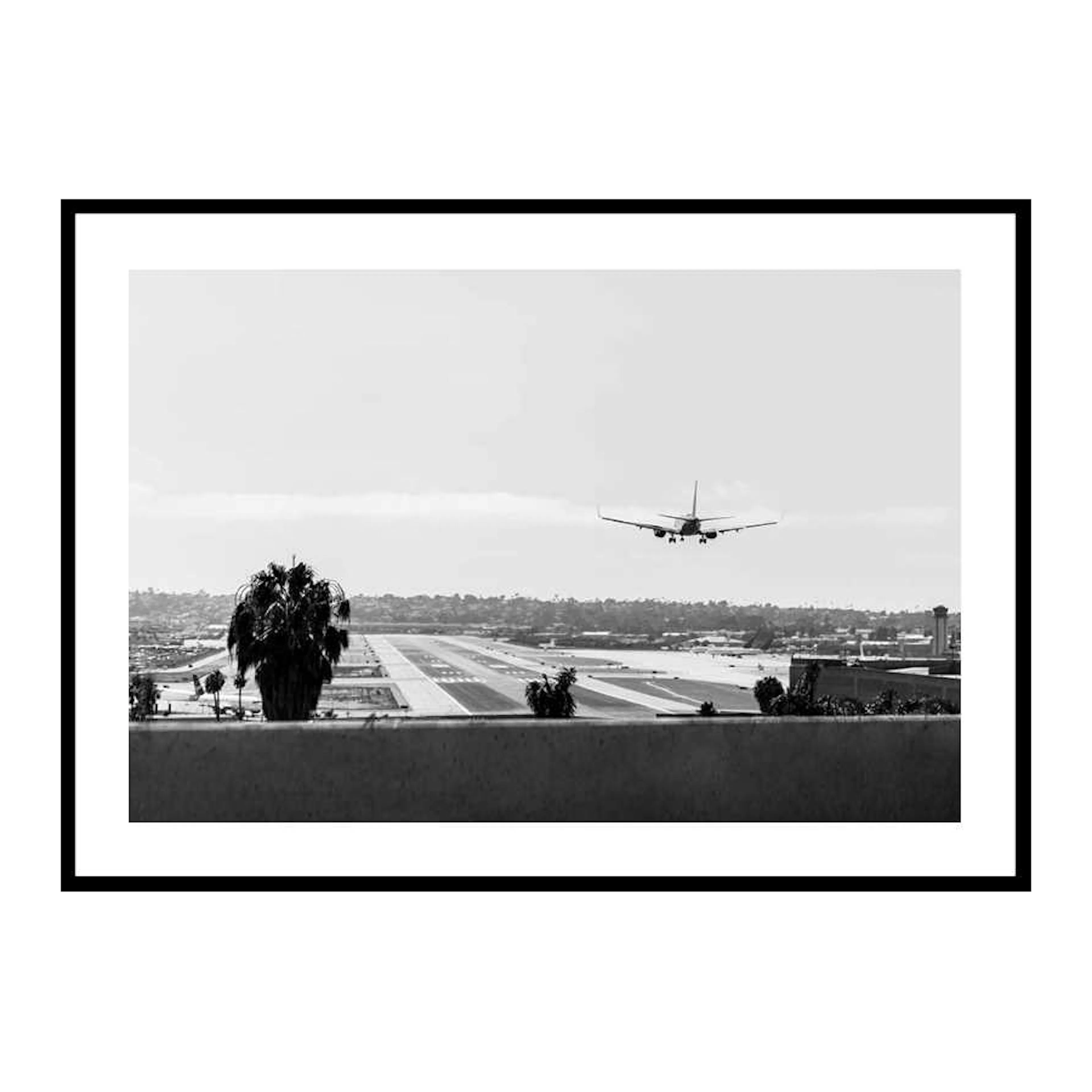 Airplane Over Runway 30x40 cm