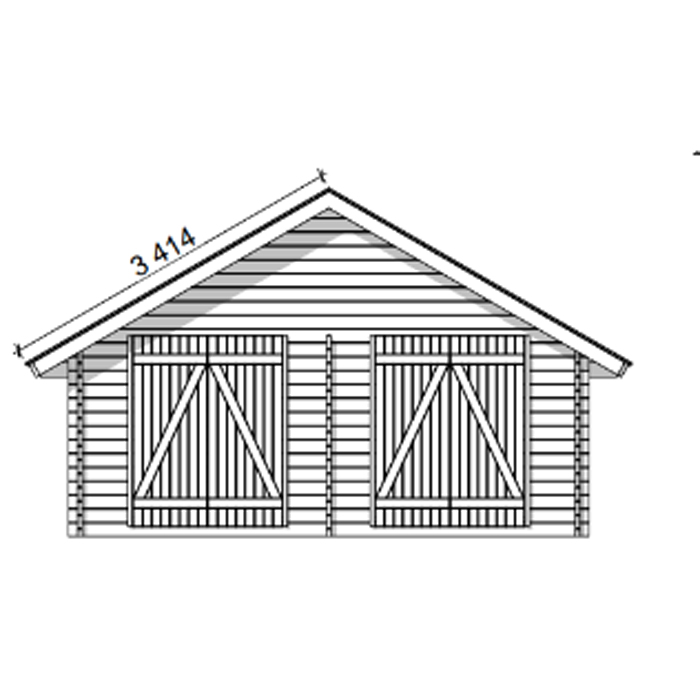 Timmerförråd LP Garden S-XXL (25m²) Rak Vägg