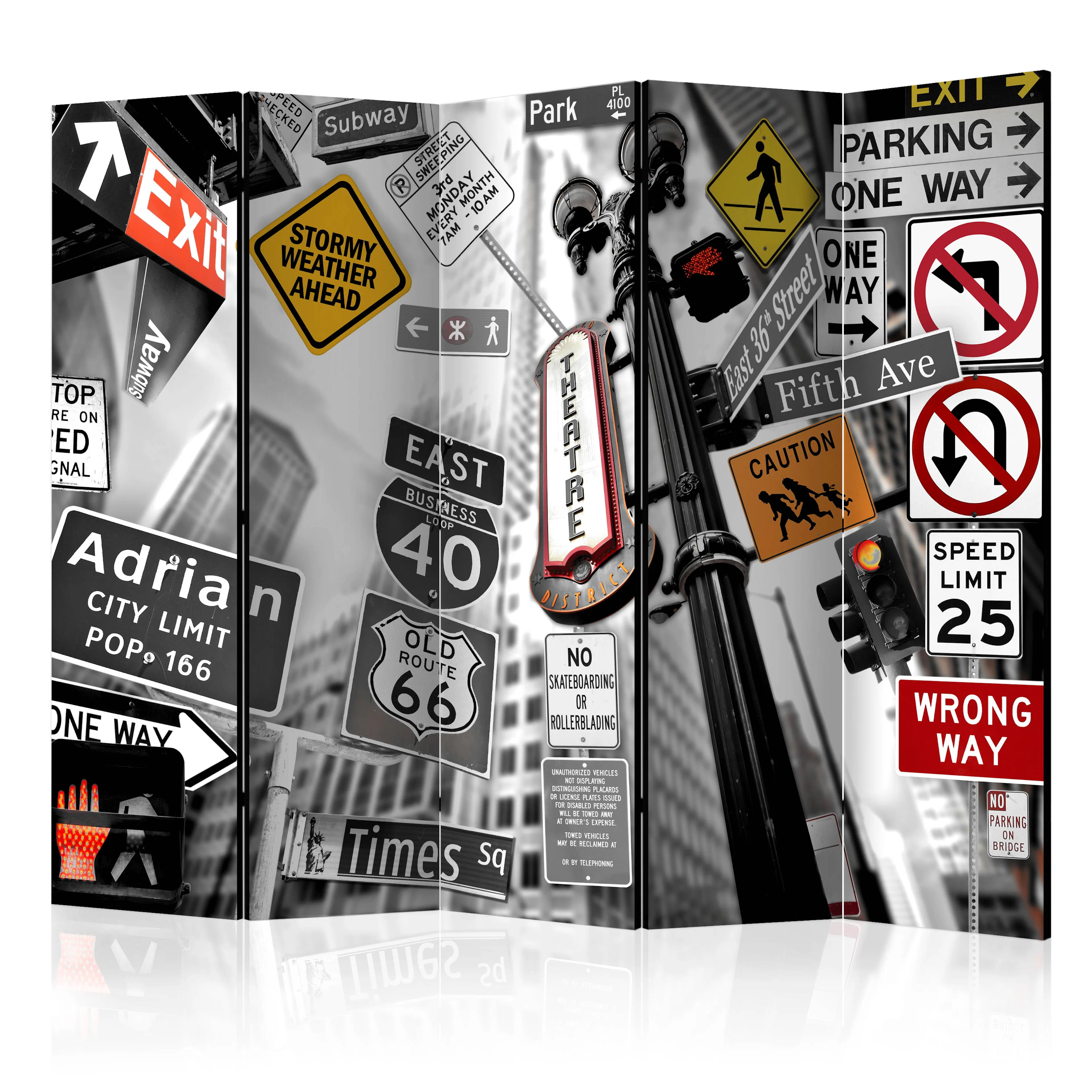 Rumsavdelare Skärmvägg Arkiio New York Signs II 225x172 cm