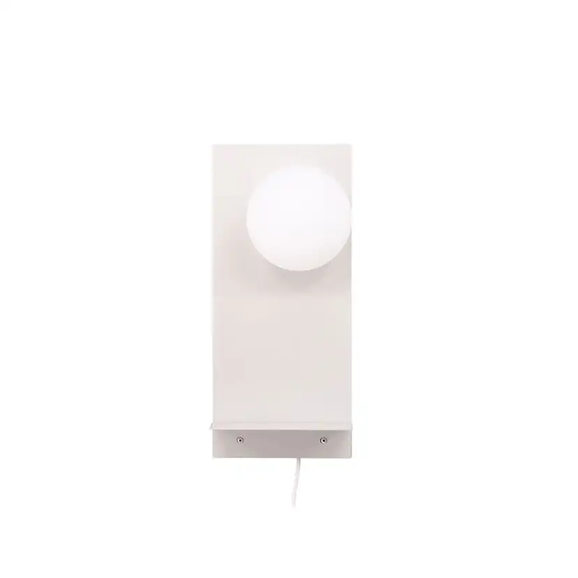 Troyes Wall Lamp - Light grey / White glass Ljusgrå/Vit