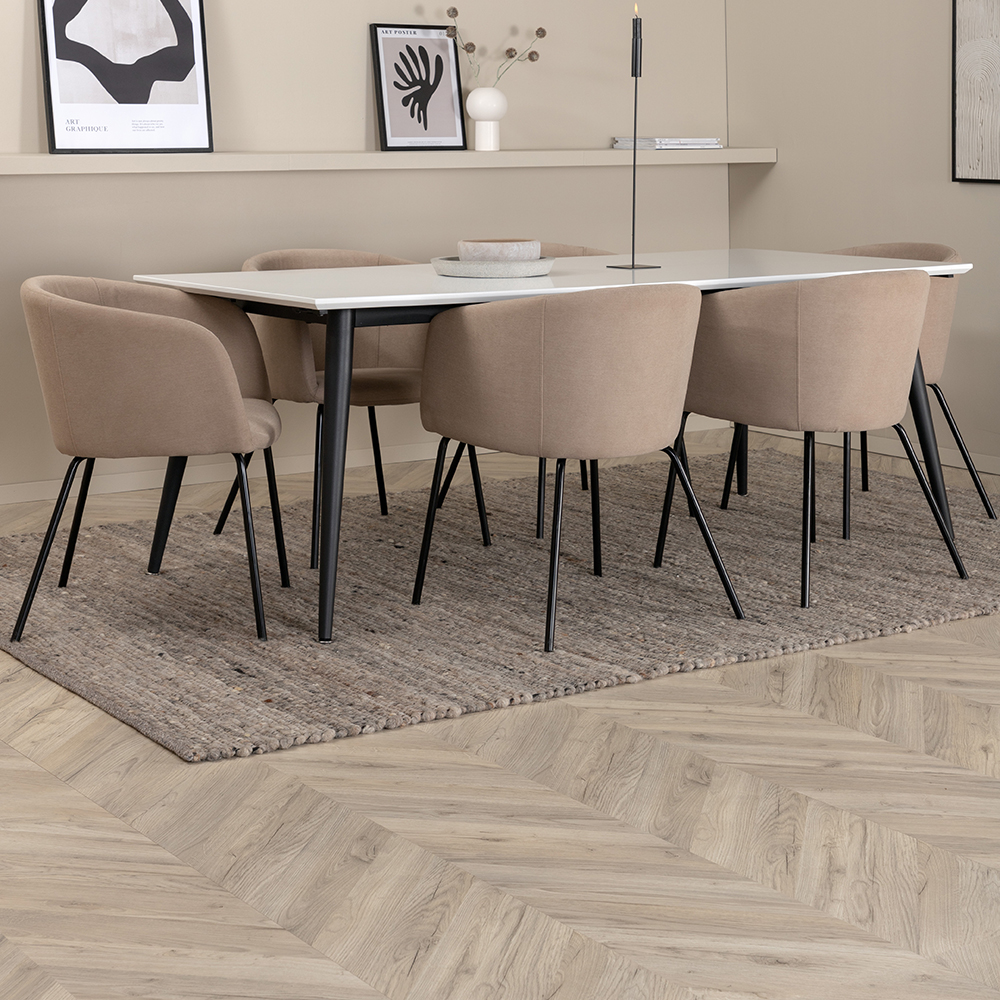 Matgrupp Venture Home Jolie med 6 Bergen Stolar Polyesterlinen