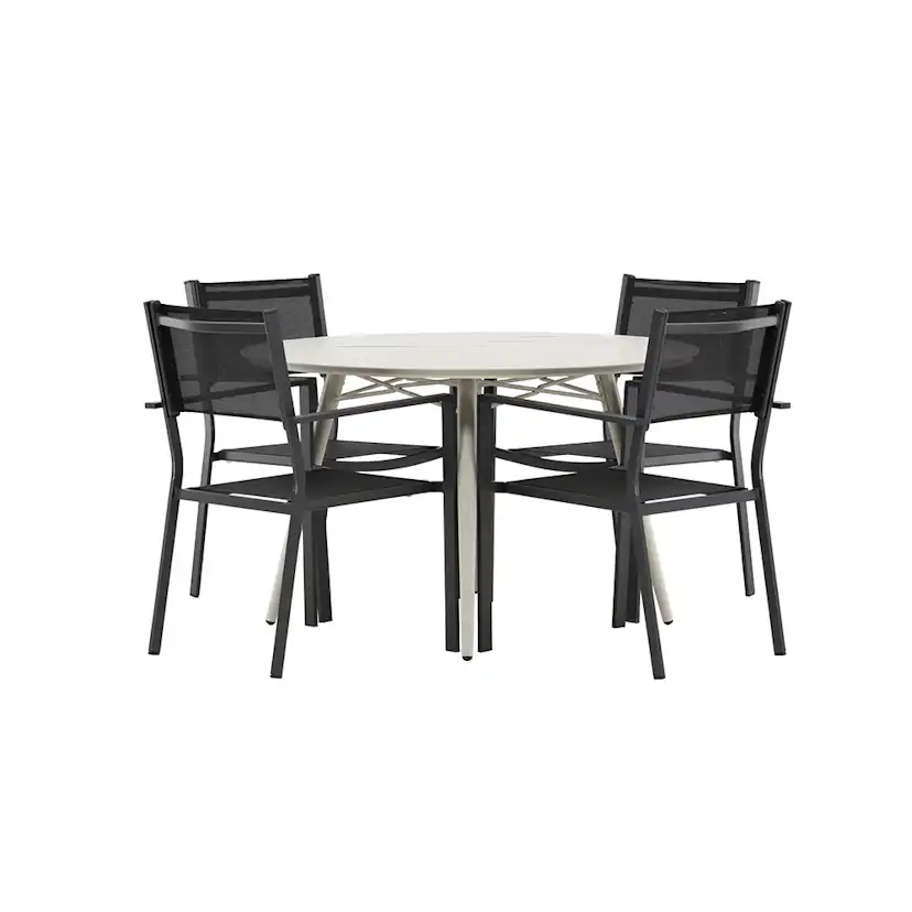 Matgrupp Venture Home Lina Ø120 cm med 4 Copacabana Stolar