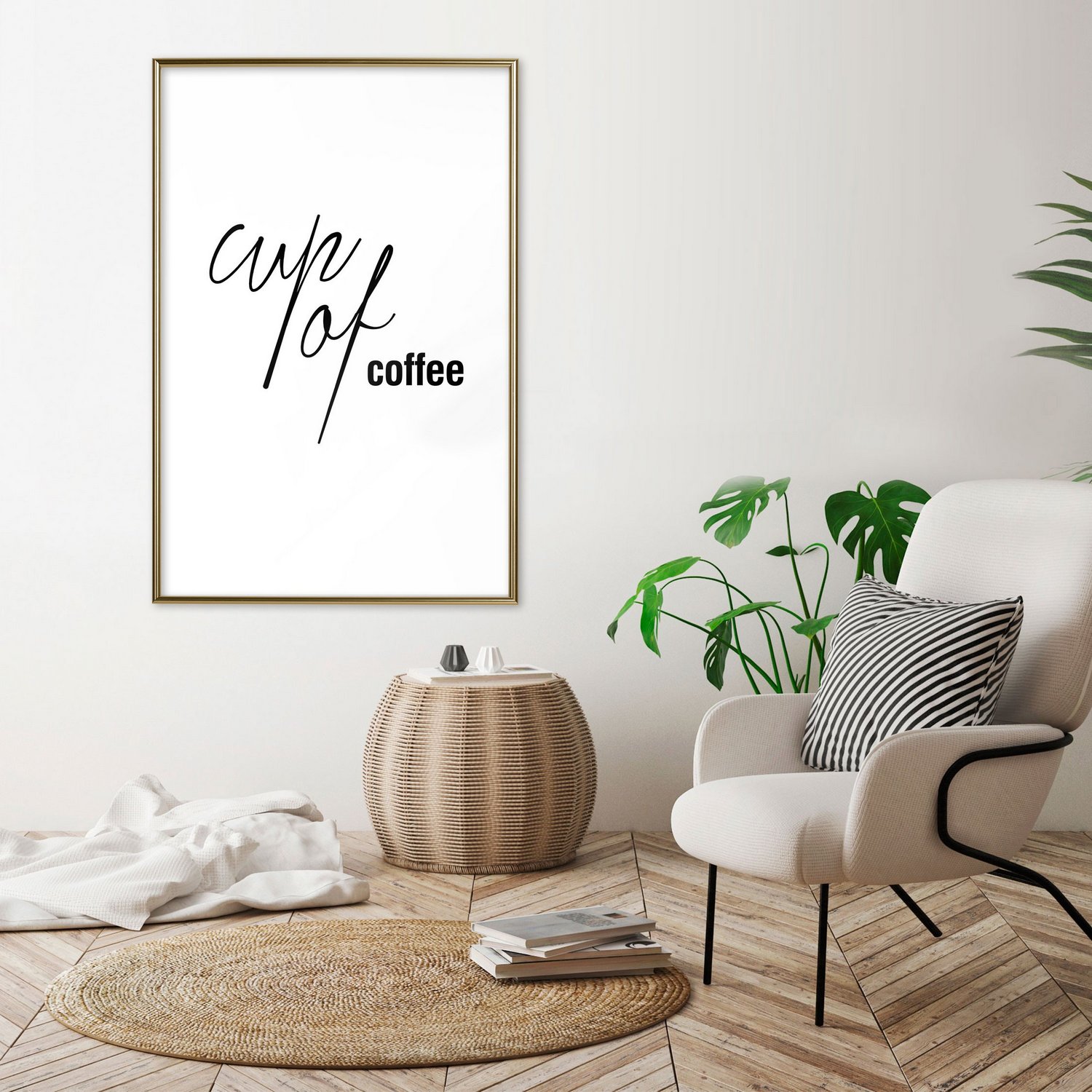 Affisch - Cup of Coffee [Poster] 40x60 Guld ram, 40x60 cm