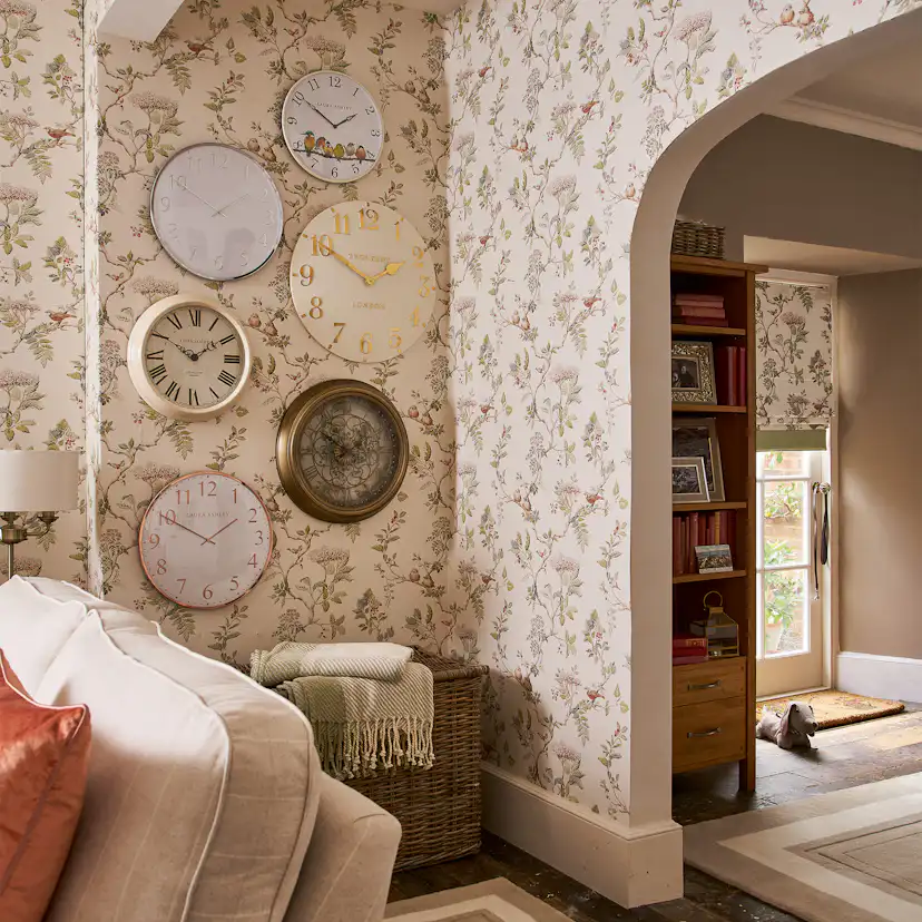 Tapet Laura Ashley Elderwood Naturel EasyUp, Mönstrad Flerfärgad