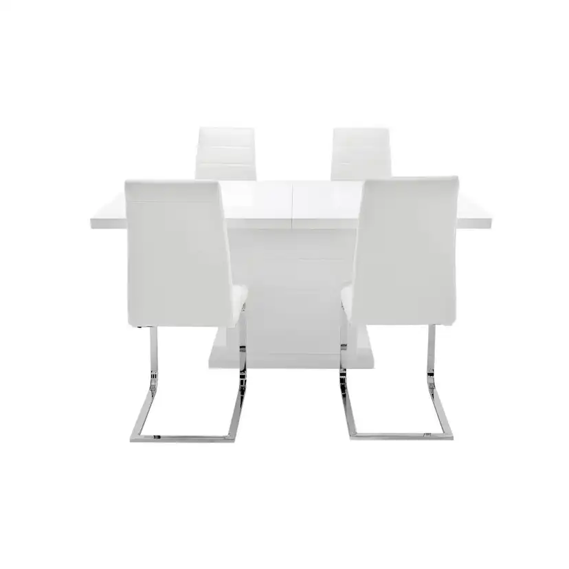 Matgrupp Concept 55 Ratliff Rektangulärt Matbord 180-220 cm Förlängningsbart med 4 Sorado Matstol
