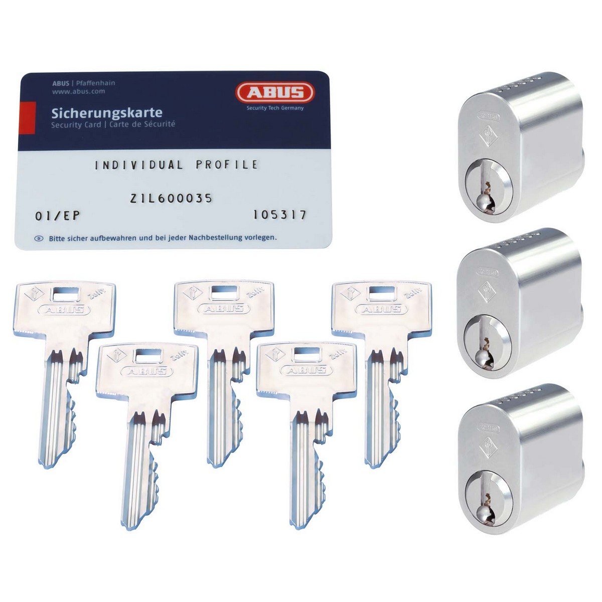 Cylinder Abus Oval ssf3 3-PACK Nycklar