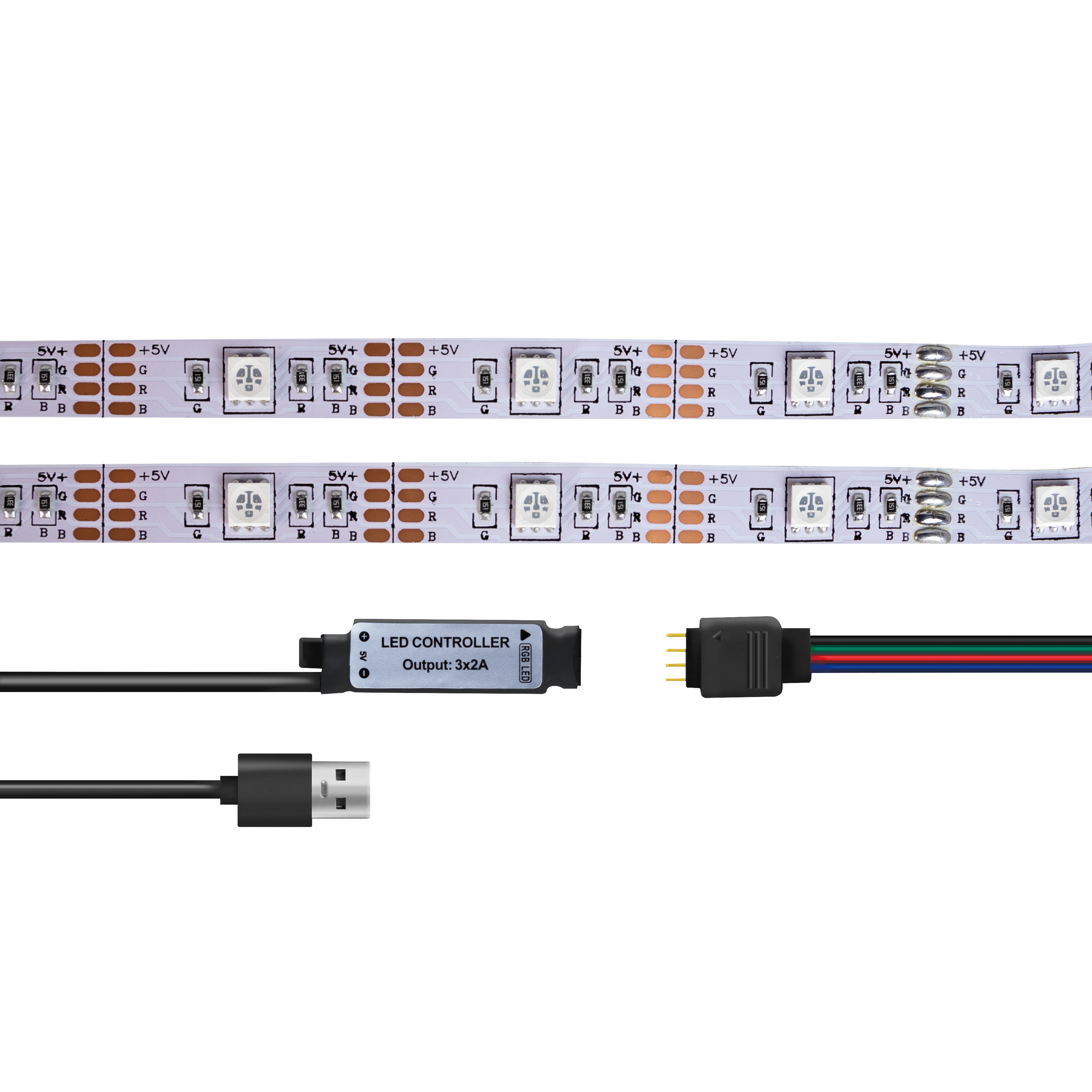 RGB LED-strip LogiLink Med Fjärr 3 m