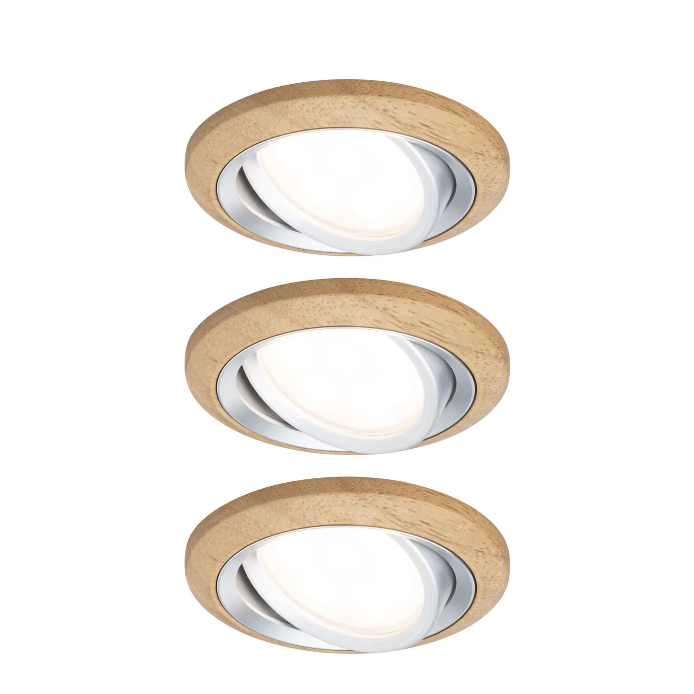 Downlight Paulmann Lanati Oljad ekfärg, svarvad aluminium, 3-pack
