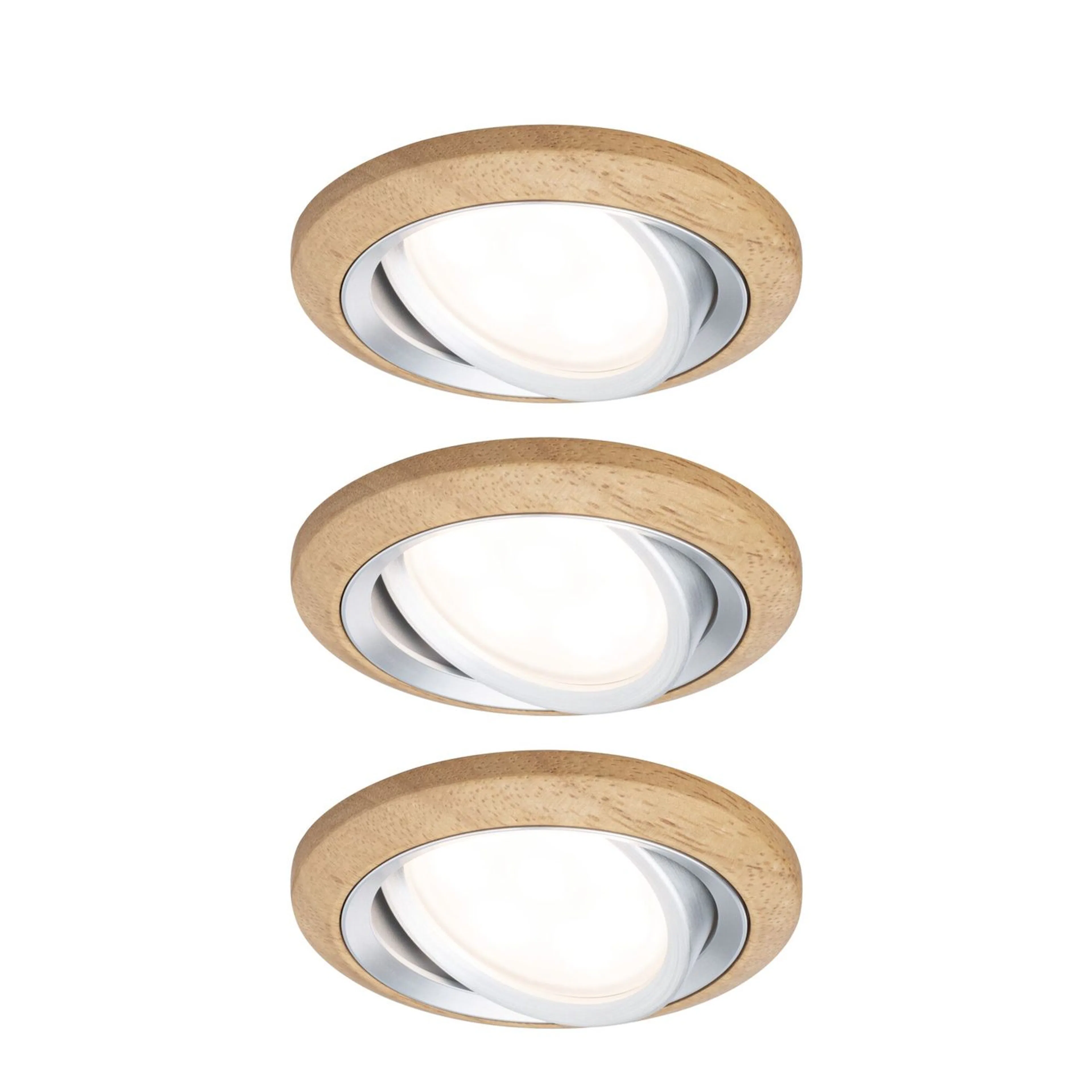 Downlight Paulmann Lanati Oljad ekfärg, svarvad aluminium, 3-pack