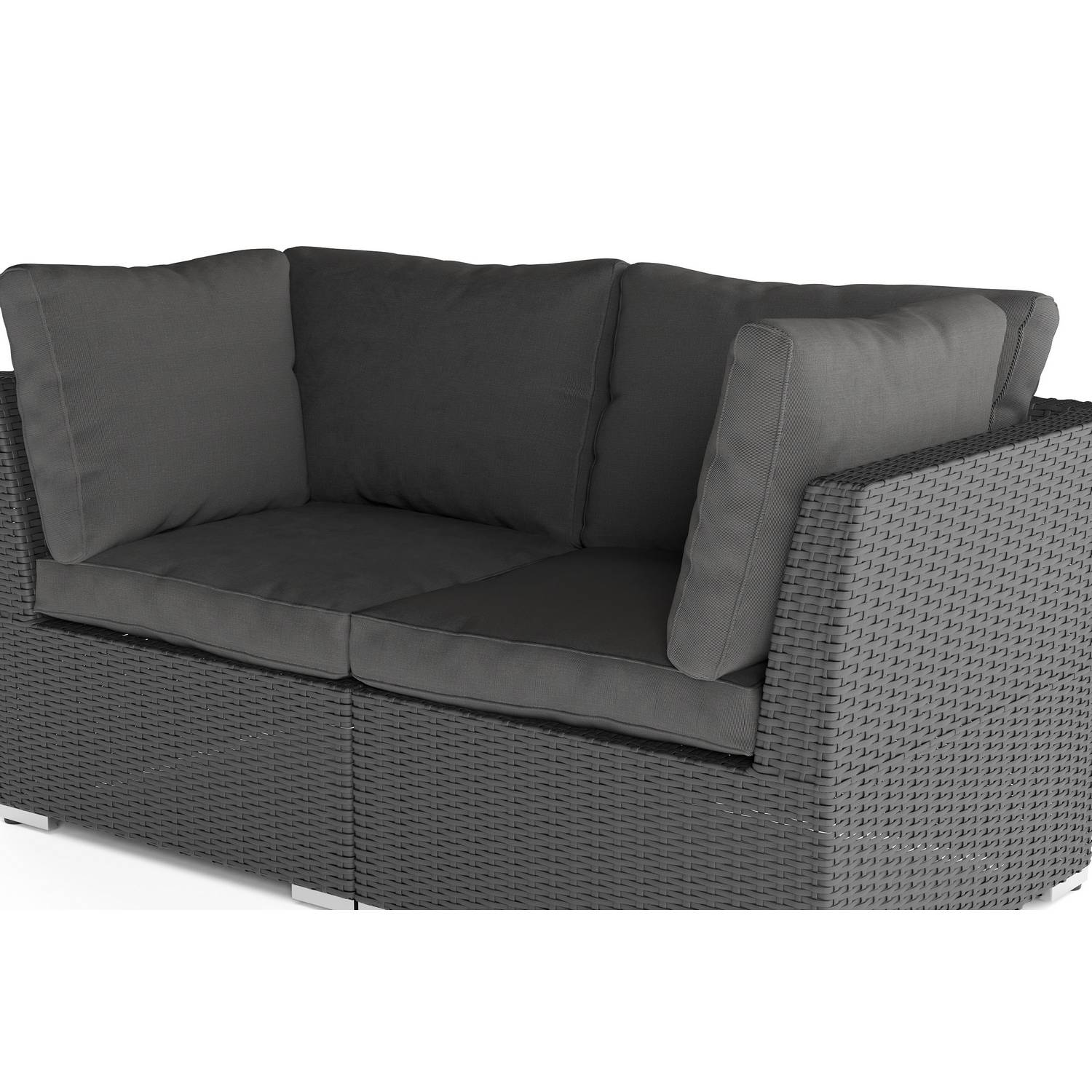 Utesoffa Comfort Garden Wisconsin Premium Loungesoffa Utomhus med Armstöd 2-sits Konstrotting