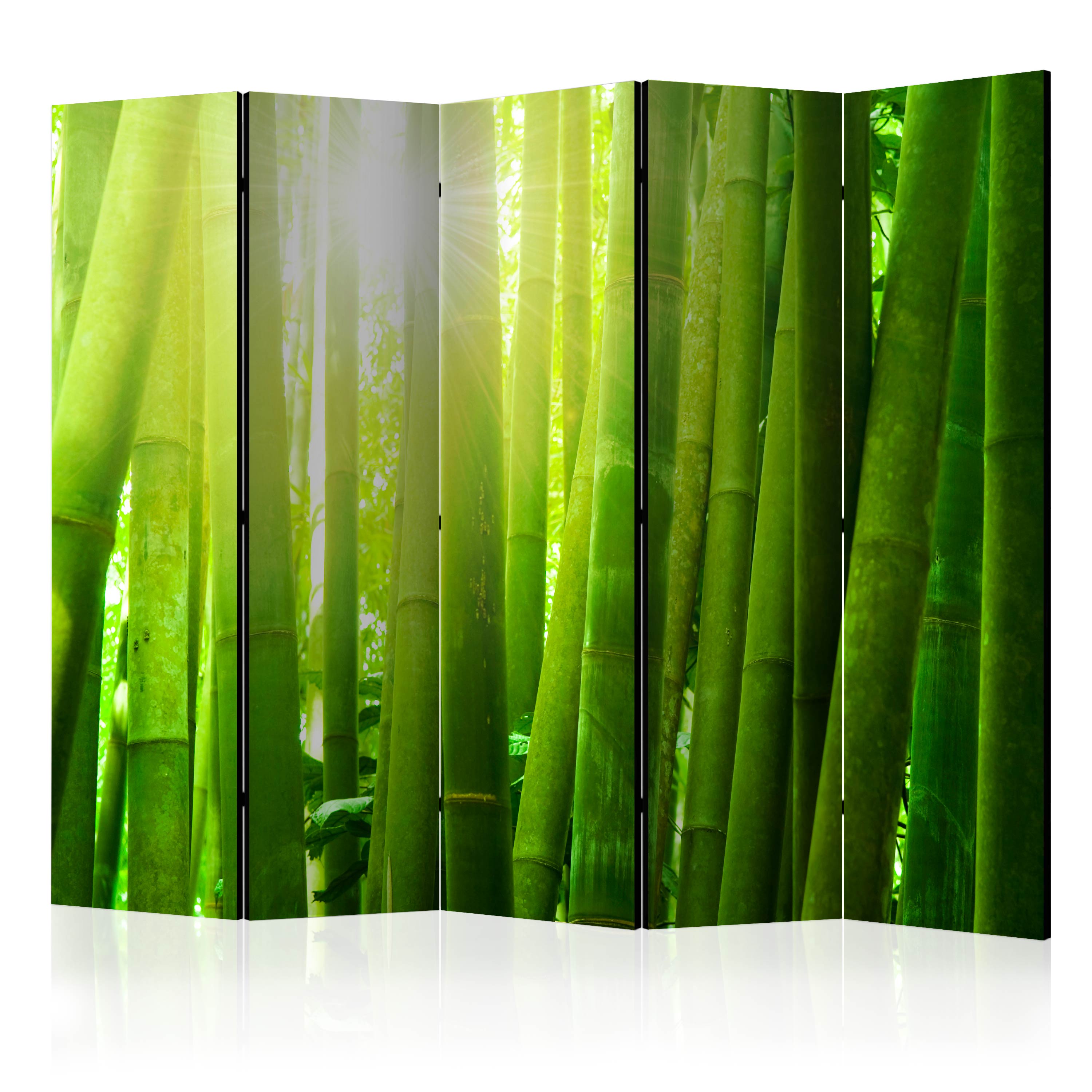 Rumsavdelare Skärmvägg Arkiio Sun and Bamboo II Grön 225x172 cm