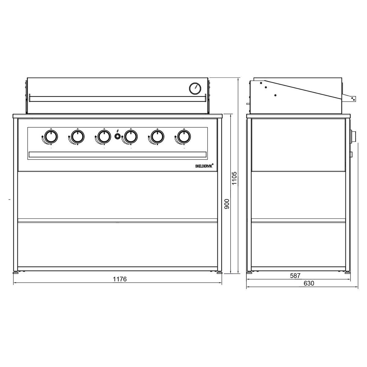 Gasolgrill Skeldervik Stainless Countertop Fristående Modul
