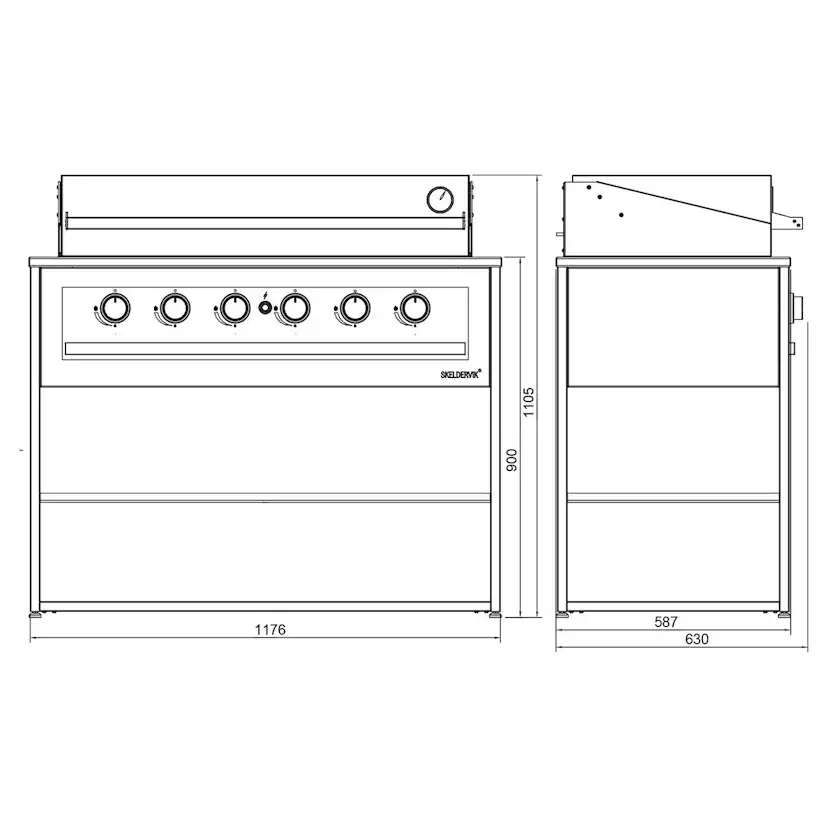 Gasolgrill Skeldervik Stainless Countertop Fristående Modul