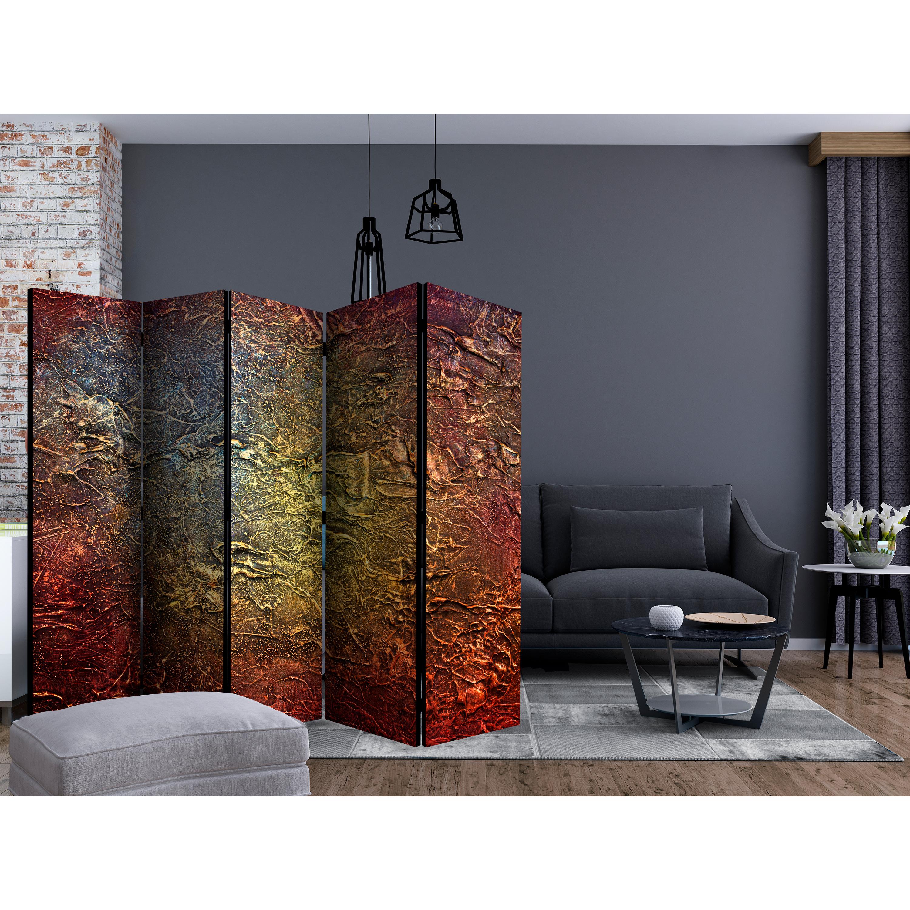 Rumsavdelare Skärmvägg Arkiio Red Gold II 225x172 cm