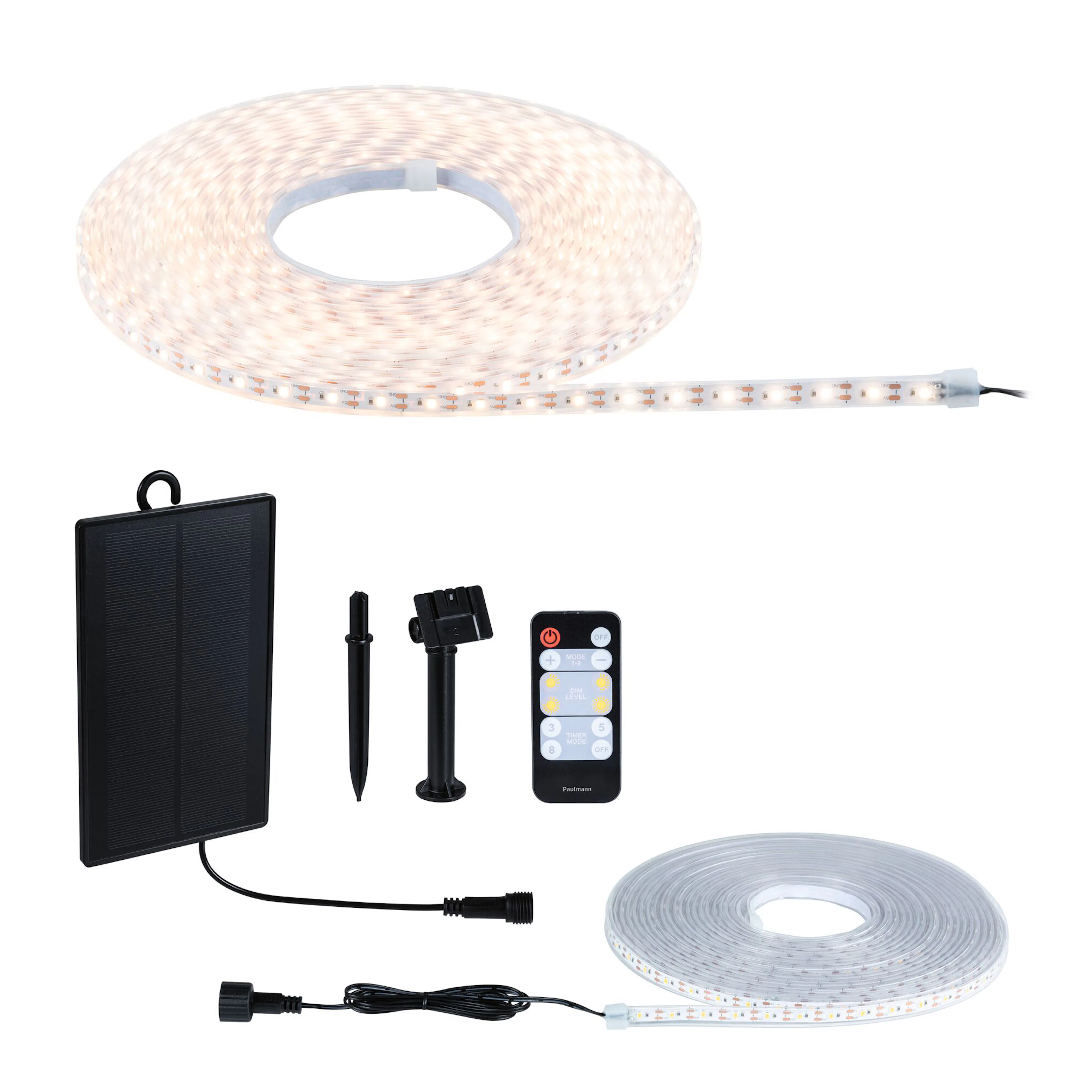 Solcellsljuslinga LED Paulmann MaxLED Ljusstrip inkl. Fjärrkontroll IP44 Ljus: Soft White, Längd 10 m