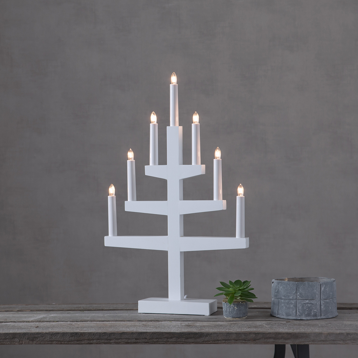 Ljusstake Star Trading Trapp 7-armad Adventsljusstake