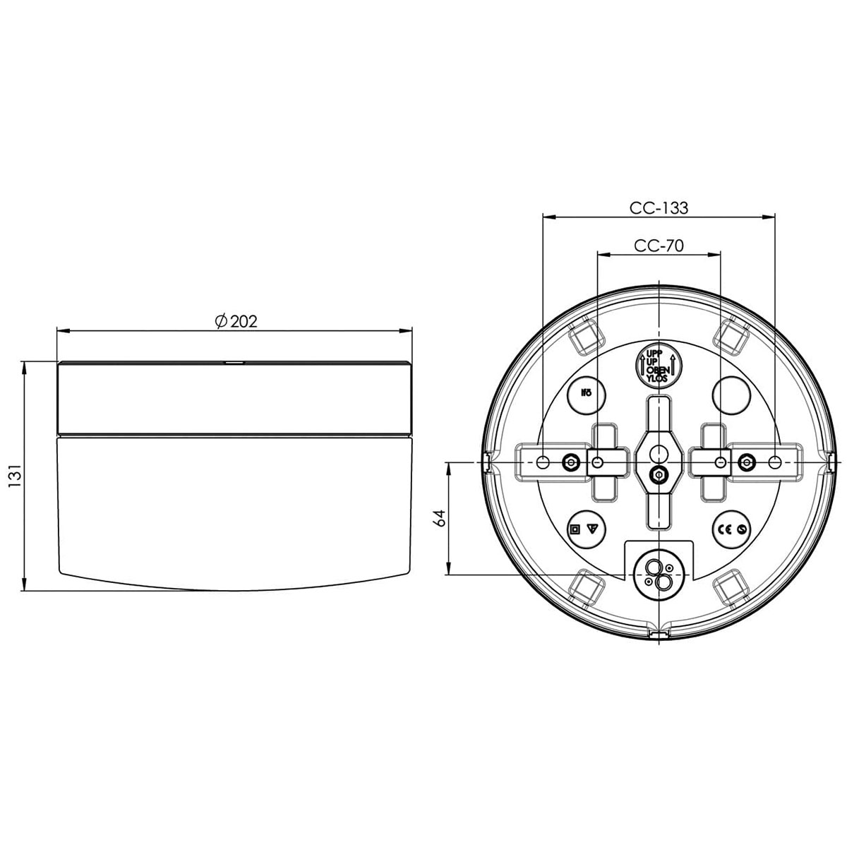 Vägg-/Taklampa Ifö Electric Opus 200/131 IP44 LED