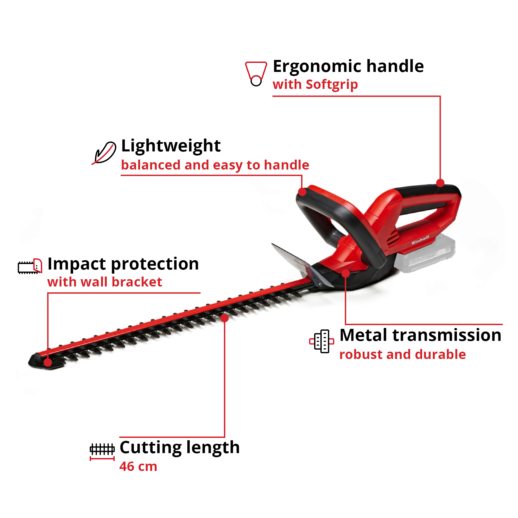 Häcksax Einhell Expert GH-CH 1846 Li Utan Batteri