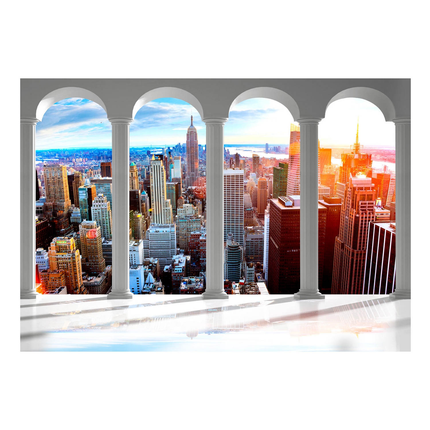 Fototapet Arkiio Självhäftande Pillars And New York